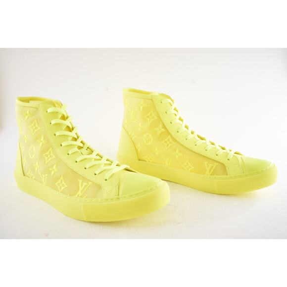 Louis Vuitton Luxembourg Tattoo Yellow Monogram High Top Sneaker UK 9 US 10 11 - Picture 3 of 13